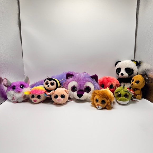 Ty Puffies & Ty Teeny Tys & Ty Beanie Boos & Fiesta Big Eye Plush Lot of 10 - Picture 1 of 13
